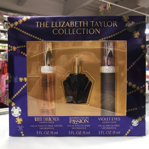 Violet Eyes + White Diamonds + Passion 0.5 oz each Spray by Elizabeth Taylor Set