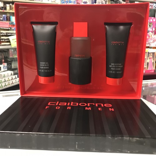CLAIBORNE by LIZ CLAIBORNE 3pcs Men Set, 3.4 OZ + SKIN SOOTHER + SHOWER GEL