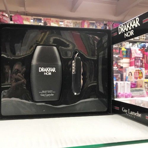 DRAKKAR NOIR by Guy Laroche 2-PCs Men Set, 3.4 oz + Survival Kit