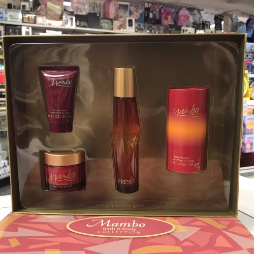 MAMBO by LIZ CLAIBORNE 4-PCs WOMEN Set, 1.7 + body lotion + Body Cream + Powder