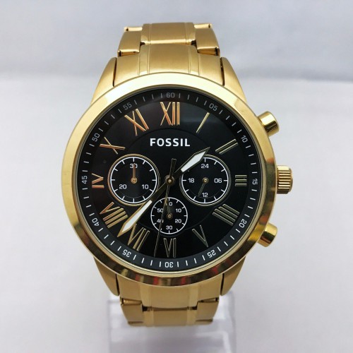 New Fossil BQ1733IE Chronograph Golden Tone Stainless Steel Band Men Watch