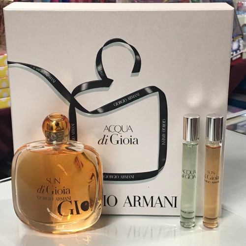 Sun di Gioia by Giorgio Armani 3Pcs Women Set 3.4 oz EDP + 0.34 + 0.34 Gioia