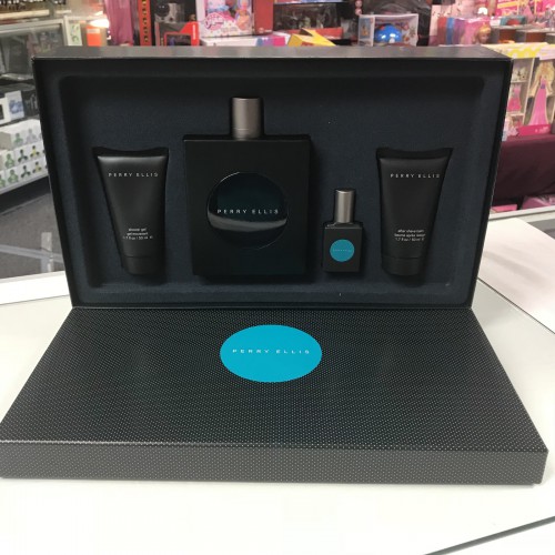 Perry Ellis NEW by Perry Ellis 4-PCs MEN Set, 3.4 OZ + MINI + Aftershave + Gel