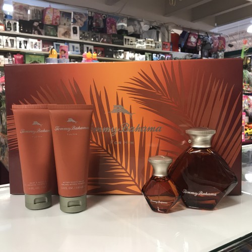 Tommy Bahama Him 4-pcs Men Set, 3.4 oz + 0.5 + 3.4 Aftershave + Hair Body Wash
