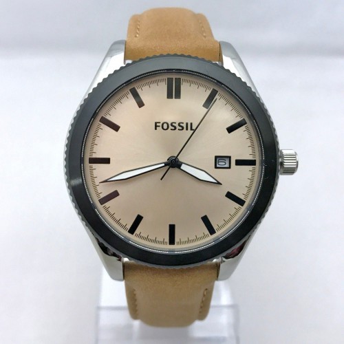 NEW FOSSIL BQ3259 Classic with Date Light Brown Color Leather Strap Women Watch