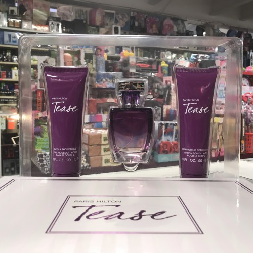TEASE by PARIS HILTON 3-PCs WOMAN Set, 3.4 OZ + 3.0 Body Lotion + Shower Gel