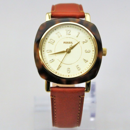 New Fossil ES4281 Idealist Square Dial Brown Leather Strap Women Watch