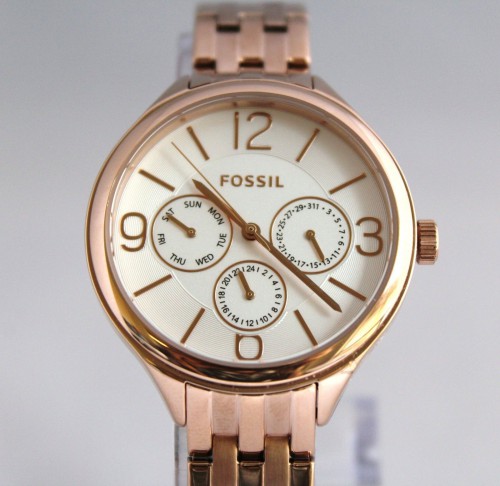 New Fossil BQ3127 Modern Courier Chronograph Rose Gold Stainless  Women Watch