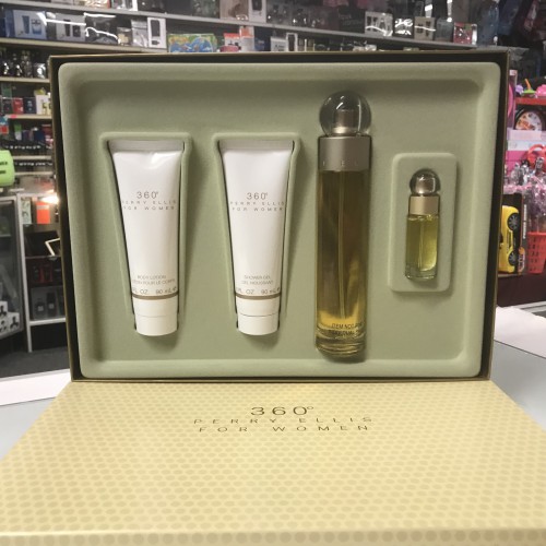 360 by PERRY ELLIS 4-PCs WOMAN Set 3.4 OZ + MINI + Body Lotion + Gel