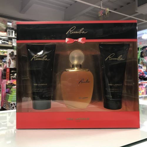 RUMBA by TED Lapidus 3PCS SET FOR WOMAN, 3.3 OZ + Body Lotion + Shower Gel