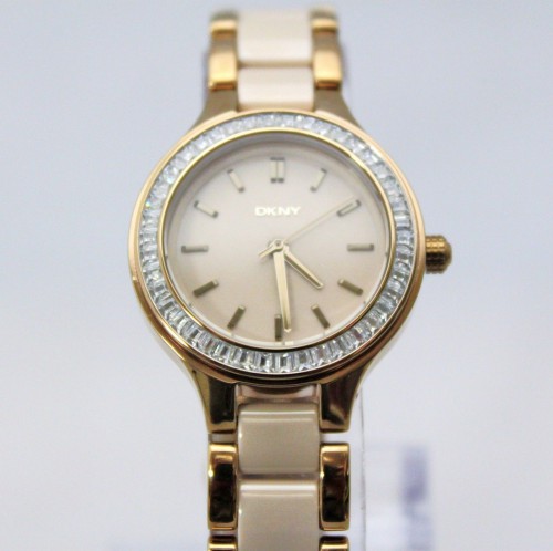 New DKNY NY2467 Chambers Crystal Dial Beige Stainless-Steel Quartz Women Watch
