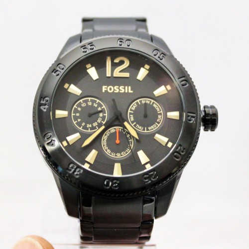 New FOSSIL BQ2173 Multi-Function Gun-Metal Black Stainless Steel Watch for Men
