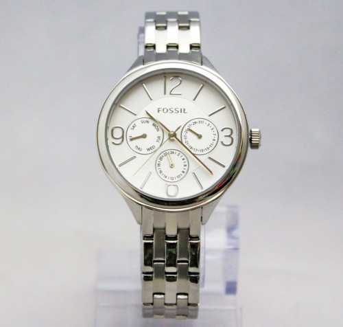New Fossil BQ3126 Modern Courier Chronograph Silver Stainless Women Watch