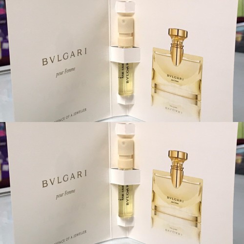 2-Qty, Bvlgari Pour Femme 0.05 oz / 1.5 ml Eau De Parfum vial on card