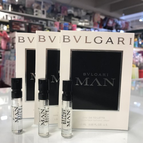 3-Qty, Bvlgari MAN 0.05 oz / 1.5 ml Eau De Toilette Spray vial on card