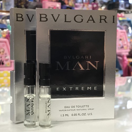 2-Qty, Bvlgari MAN Extreme 0.05 oz / 1.5 ml Eau De Toilette Spray vial on card