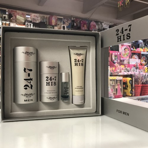 24-7 HIS 3 Pieces Men Set, 3.4 fl.oz + After Shave Balm + Deodorant Stick