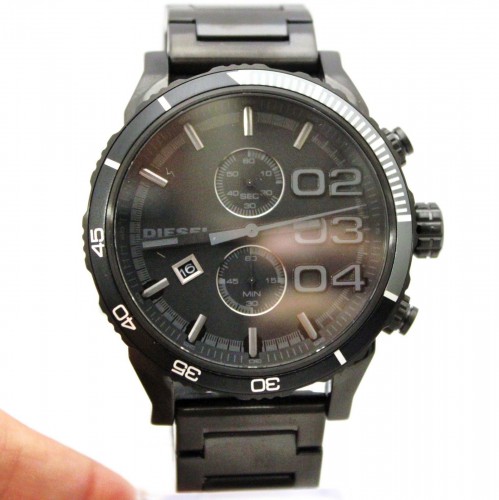 New Diesel DZ4326 Chronograph Double Dawn Black Stainless Steel Watch for Men