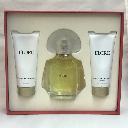 Flore Carolina Herrera 3PCs Women Set, 3.4 EDP + Lotion + Gel, Hard to Find