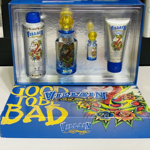 VILLAIN Ed Hardy CHRISTIAN AUDIGIER 4-PC MEN Set 4.2 OZ + 0.25 + Body Wash + Deo