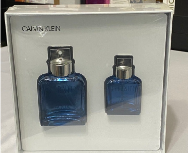 Eternity Aqua by Calvin Klein 2 bottles men set 3.4 oz + 1.0 oz EDT spray