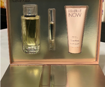 Eternity Now Calvin Klein 3PCs Women set 3.4 oz + 0.33 EDP rollerball + Lotion