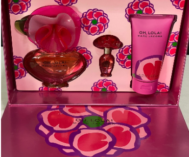 Oh, Lola! by Marc Jacobs 3PCs Set for Women, 3.4 + 0.13 + 5.1 oz Lotion