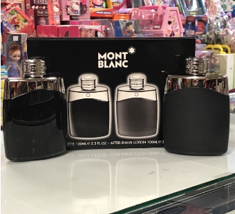 Mont Blanc Legend by Mont Blanc 2 Bottles Men Set, 3.4 oz EDT spray + AfterShav