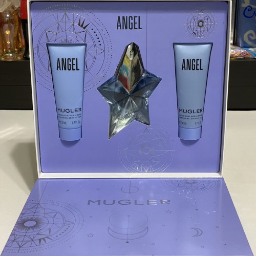 Angel Mugler 3 PCs women set, 0.8 oz EDP spray + 1.7 lotion + Shower Gel