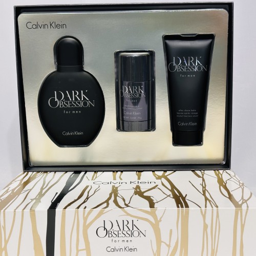 Calvin Klein Dark Obsession 3Pcs men set, 4.0 oz EDT spray + deo stick + A.Shave