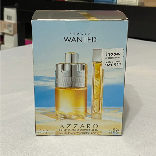 Azzaro Wanted by Azzaro 2PCS men set 5.1 fl.oz / 150 ml Eau de Toilette Spray 0.5 fl.oz / 15 ml Eau de Toilette Spray