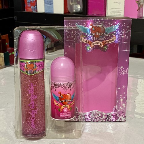 Cuba Heartbreaker by Cuba 2PCs Women set 3.3 oz EDP spray + 1.7 Deo spray